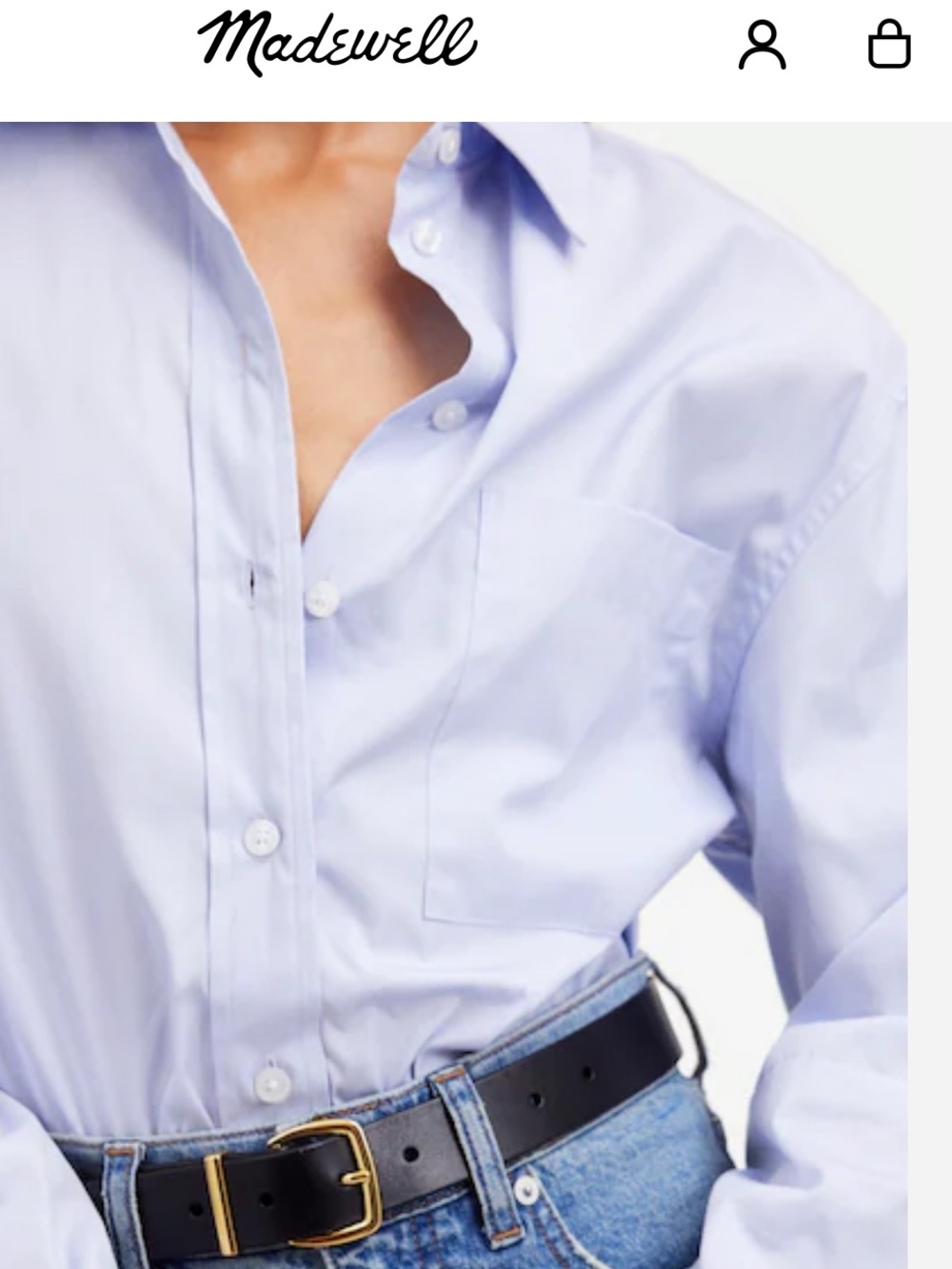 Madewell Relaxed Button-Up Shirt - White - Picture 6 of 8